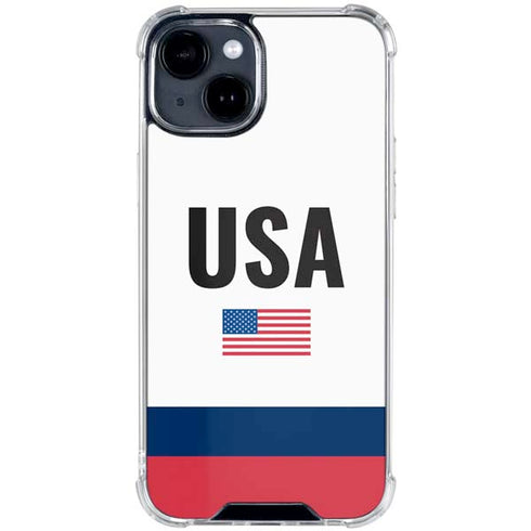 USA American Flag iPhone 15 Clear Case