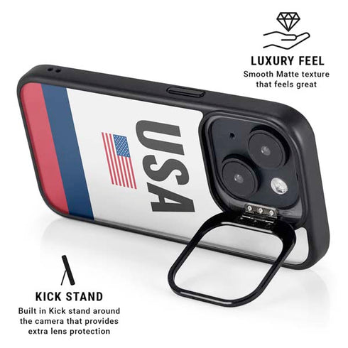 USA American Flag iPhone 15 Plus Kickstand Case