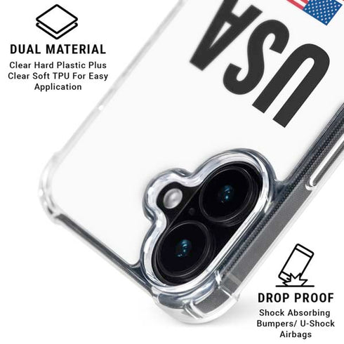 USA American Flag iPhone 16 Clear Case