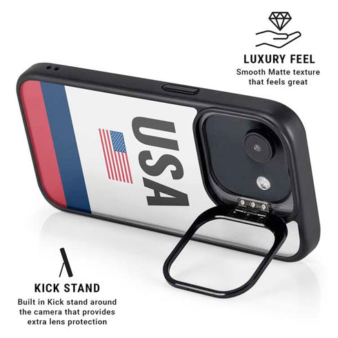 USA American Flag iPhone 16e Kickstand Case