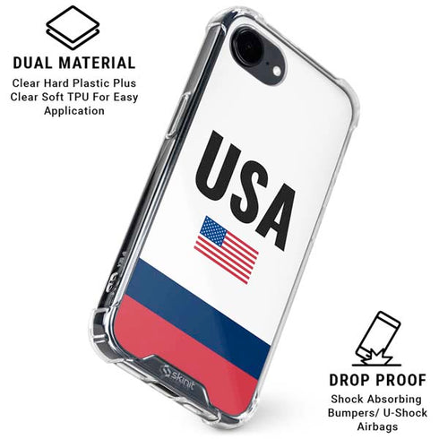 USA American Flag iPhone 16e Clear Case