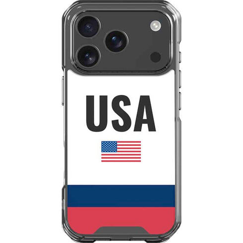 USA American Flag iPhone 18 Pro Clear Case