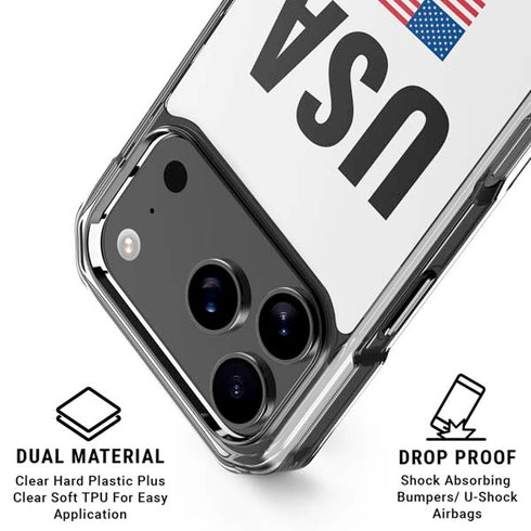 USA American Flag iPhone 18 Pro Clear Case
