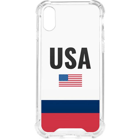 USA American Flag iPhone XS Clear Case