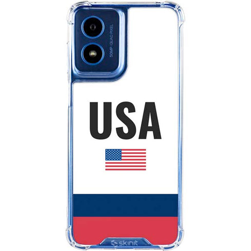 USA American Flag Moto G Play 4G (2024) Clear Case