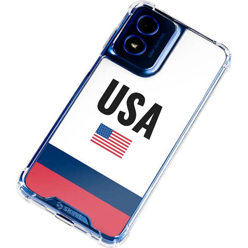 USA American Flag Moto G Play 4G (2024) Clear Case