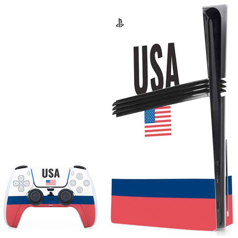 USA American Flag PS5 Pro Disk Bundle Skin