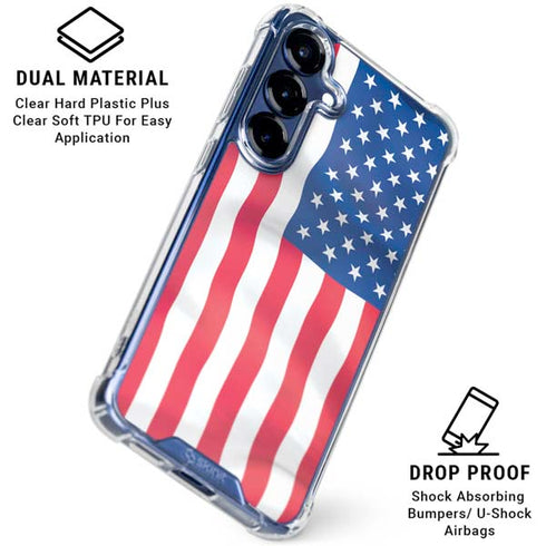 USA Flag Galaxy S25 Plus Clear Case