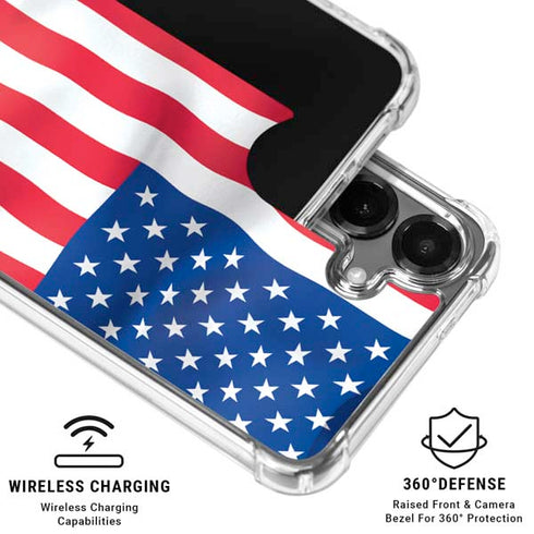 USA Flag Galaxy S26 Plus Clear Case