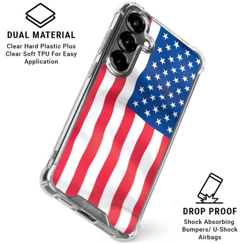 USA Flag Galaxy S26 Plus Clear Case