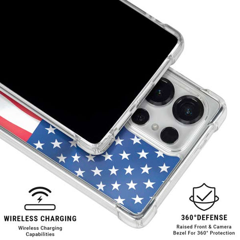 USA Flag Galaxy S26 Ultra Clear Case