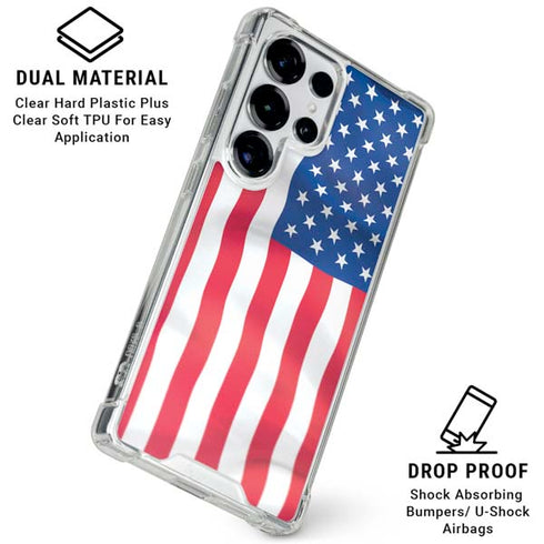 USA Flag Galaxy S26 Ultra Clear Case