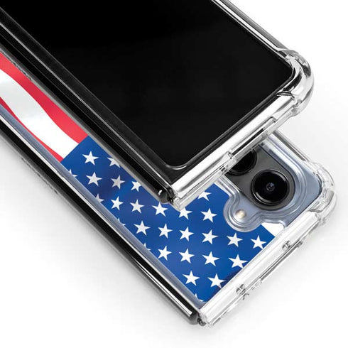 USA Flag Galaxy Z Fold5 5G Clear Case