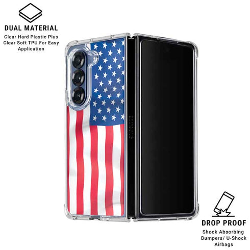 USA Flag Galaxy Z Fold6 Clear Case