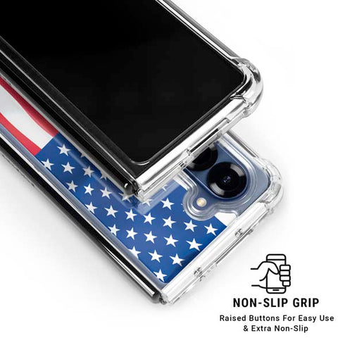USA Flag Galaxy Z Fold6 Clear Case