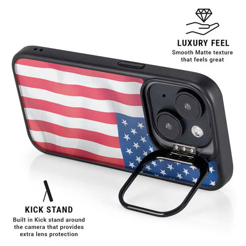 USA Flag iPhone 14 Kickstand Case