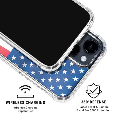 USA Flag iPhone 15 Clear Case
