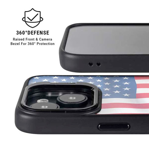 USA Flag iPhone 15 Kickstand Case