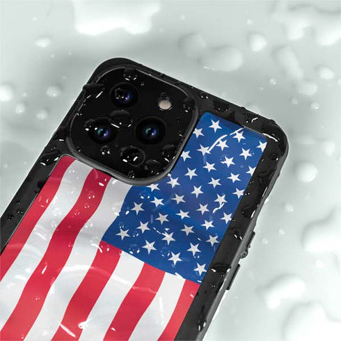 USA Flag iPhone 15 Pro Waterproof Case