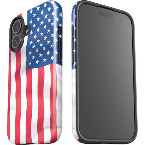USA Flag iPhone 16 Impact Case