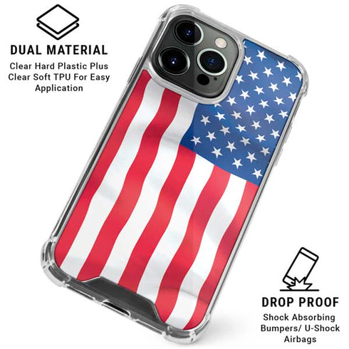 USA Flag iPhone 16 Pro Clear Case