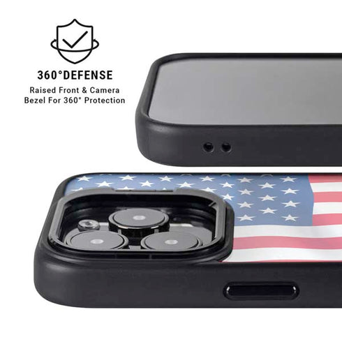 USA Flag iPhone 16 Pro Kickstand Case
