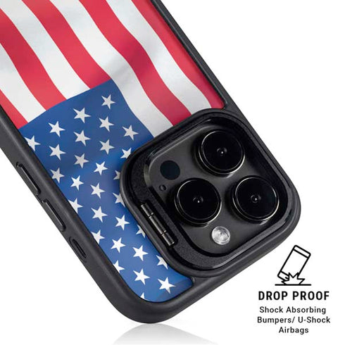 USA Flag iPhone 16 Pro Kickstand Case