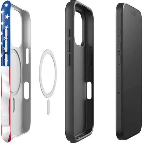 USA Flag iPhone 16 Pro Max Magsafe Impact Case