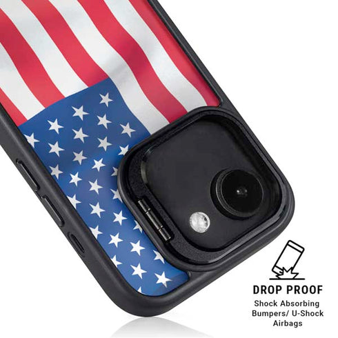 USA Flag iPhone 16e Kickstand Case