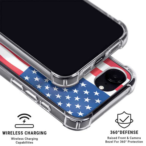 USA Flag iPhone 16e Clear Case