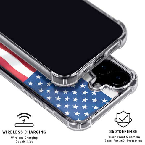 USA Flag iPhone 17 Clear Case