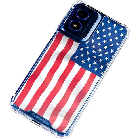 USA Flag Moto G Play 4G (2024) Clear Case