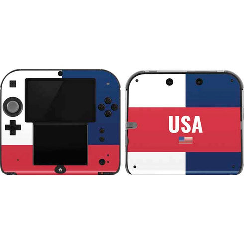USA Flag Color Block Nintendo 2DS Skin