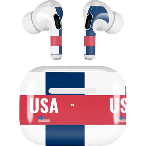 USA Flag Color Block AirPods Skins