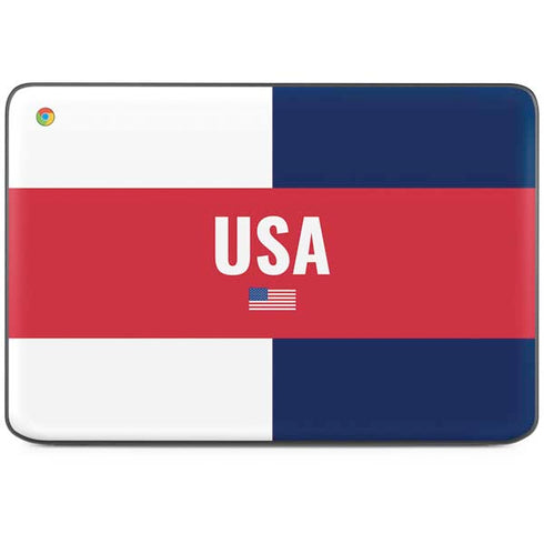 USA Flag Color Block HP Chromebook Skin