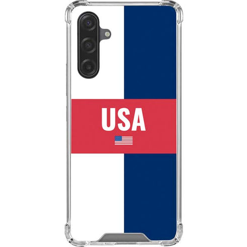 USA Flag Color Block Galaxy A17 Clear Case