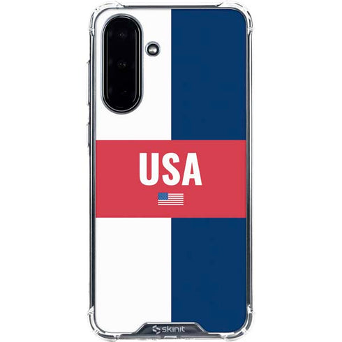 USA Flag Color Block Galaxy A36 5G Clear Case