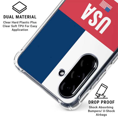 USA Flag Color Block Galaxy A36 5G Clear Case