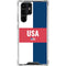 USA Flag Color Block Galaxy S23 Ultra Clear Case