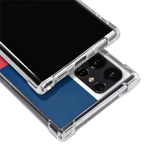USA Flag Color Block Galaxy S23 Ultra Clear Case