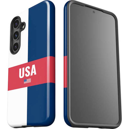 USA Flag Color Block Galaxy S25 Impact Case