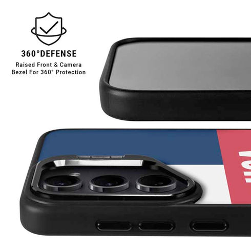 USA Flag Color Block Galaxy S24 Plus Kickstand Case