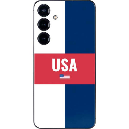 USA Flag Color Block Galaxy S25 Plus Skin