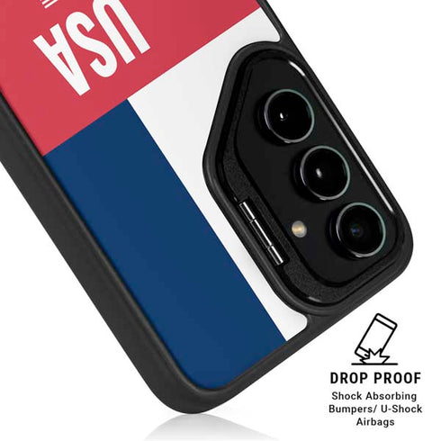 USA Flag Color Block Galaxy S25 Ultra Kickstand Case