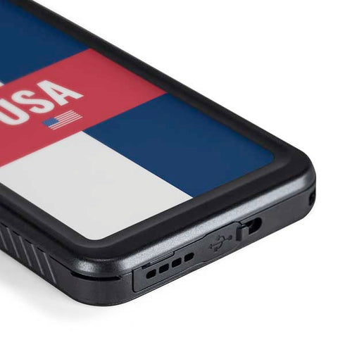 USA Flag Color Block Galaxy S24 Waterproof Case
