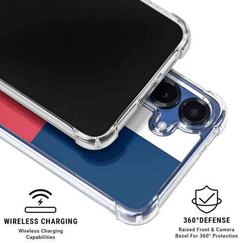 USA Flag Color Block Galaxy S25 Plus Clear Case