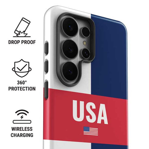 USA Flag Color Block Galaxy S26 Ultra Impact Case