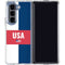 USA Flag Color Block Galaxy Z Fold5 5G Clear Case