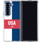USA Flag Color Block Galaxy Z Fold6 Clear Case