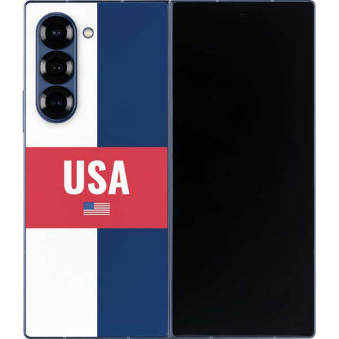 USA Flag Color Block Galaxy Z Fold6 Skin